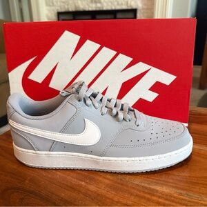 Nike Men's Court Vision Low V2 HV8139-002 Wolf Grey Summit White Sneakers 10 US